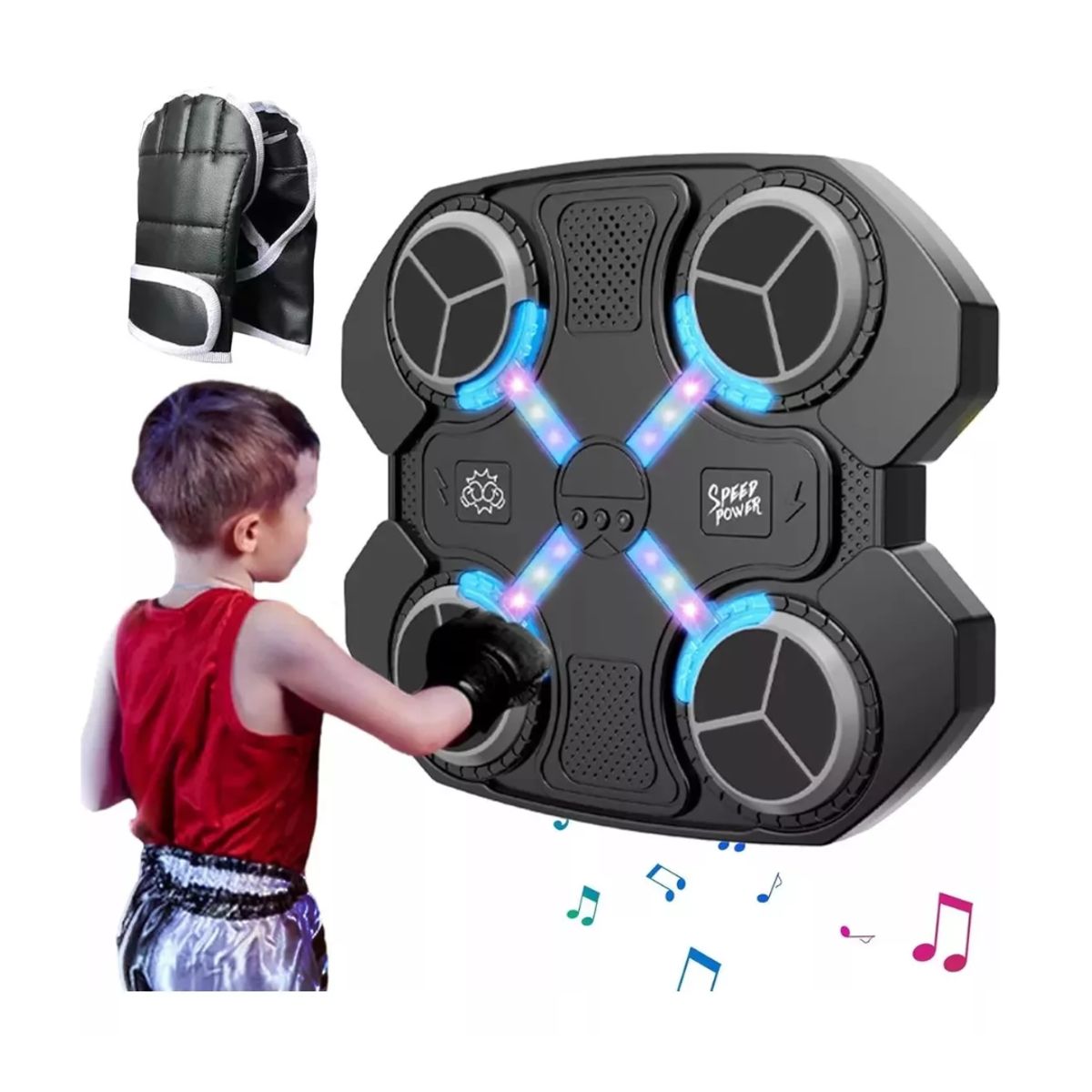 GENERICO - Maquina Boxeo Musical Bluetooth Para Niños + Guantes