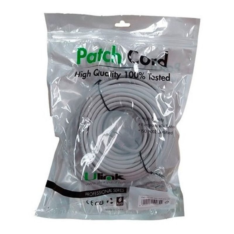 ULINK - Cable De Red Patch Cord Certificado Cat6 20 Mts Gris