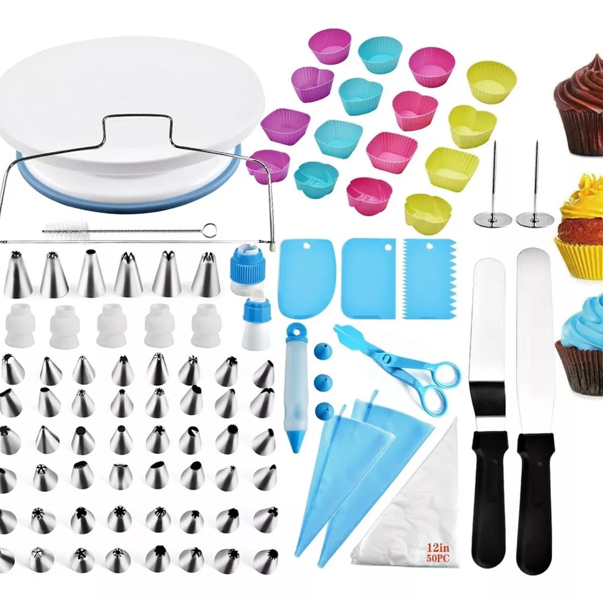 GENERICO - Kit 92pcs Decoracion Tortas Y Cupcakes Set Repostero Cbase
