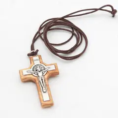 GENERICO - Cruz Olivo con Cordon de San Benito 3,5cms