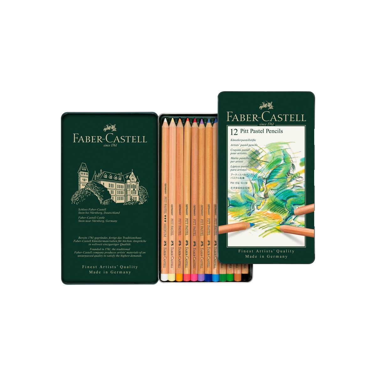 FABER-CASTELL - Lápiz Pitt Pastel Estuche Faber-Castell x12 Colores