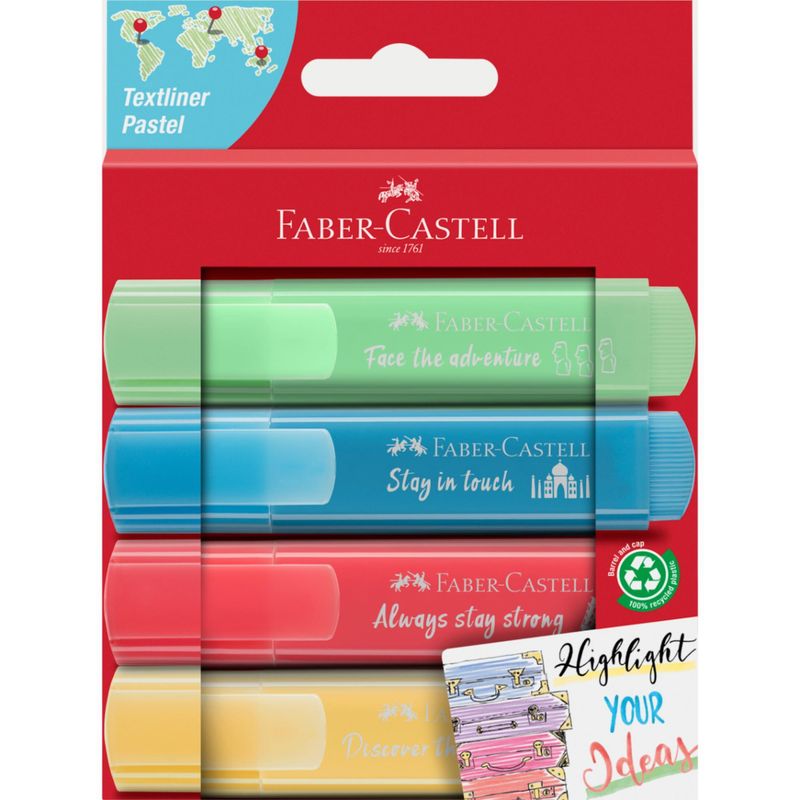 FABER-CASTELL - Marcador Tl 46 Pastel Faber-Castell x4 Colores