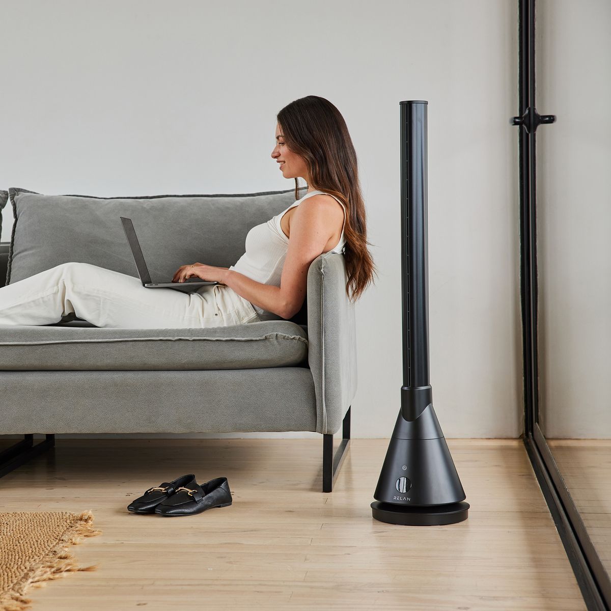 RELAN - Estufa Calefactor y Ventilador Sin Aspas Relan Tower Pro App y Wifi