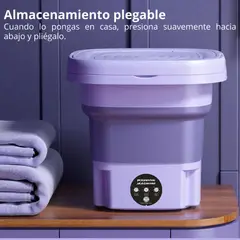 UTILISIMO - Mini Lavadora Portátil Plegable 6L De Cubo Pequeño Morado