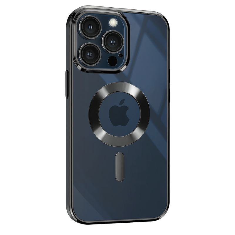 JOIGO - Carcasa Funda Para iPhone 16 Pro   Magsafe Metalizada Negro