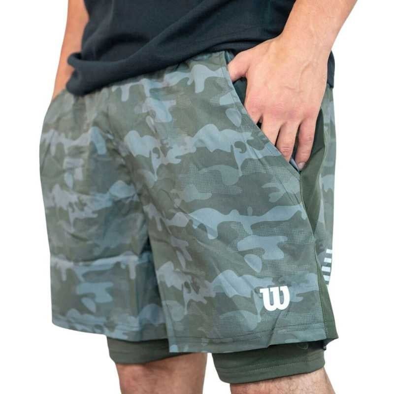WILSON - Short Wilson Flex Verde Con Calza Tenis Padel