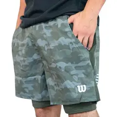 WILSON - Short Flex Verde Con Calza Tenis Padel