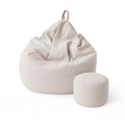 Imagen 2 del producto Puff Pera de Lino talla XL 120x80 Caquis