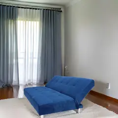 MUEBLES NEW - SOFA CAMA NEW AZUL FELPA