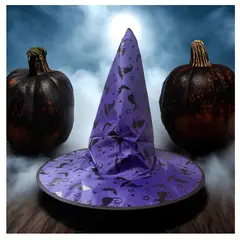 GENERICO - Sombrero De Bruja Halloween Niñas y Adultas Violeta