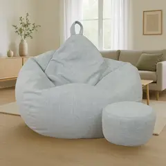 JOYTEK - Puff Pera de Lino talla XL 120x80 GRIS CLARO