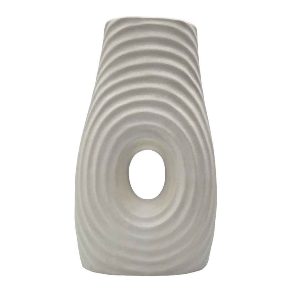 GENERICO - Jarron Florero De Ceramica Fina Decorativo Moderno Blanco.