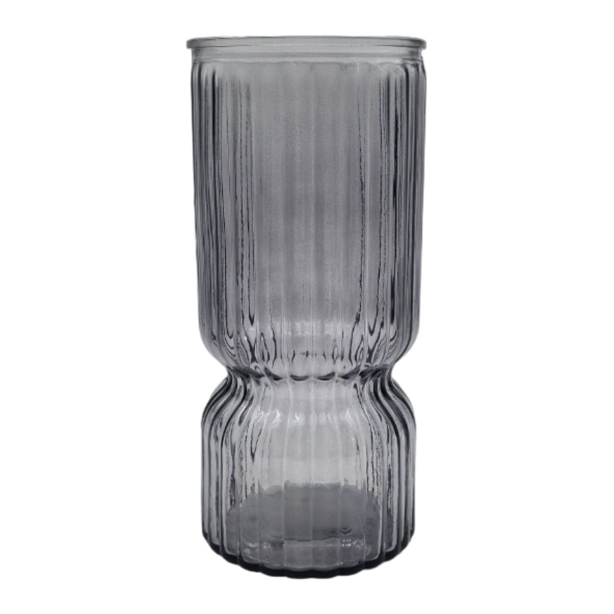 GENERICO - Florero Decorativo De Vidrio Cristal Con Diseño Tonos Grises.