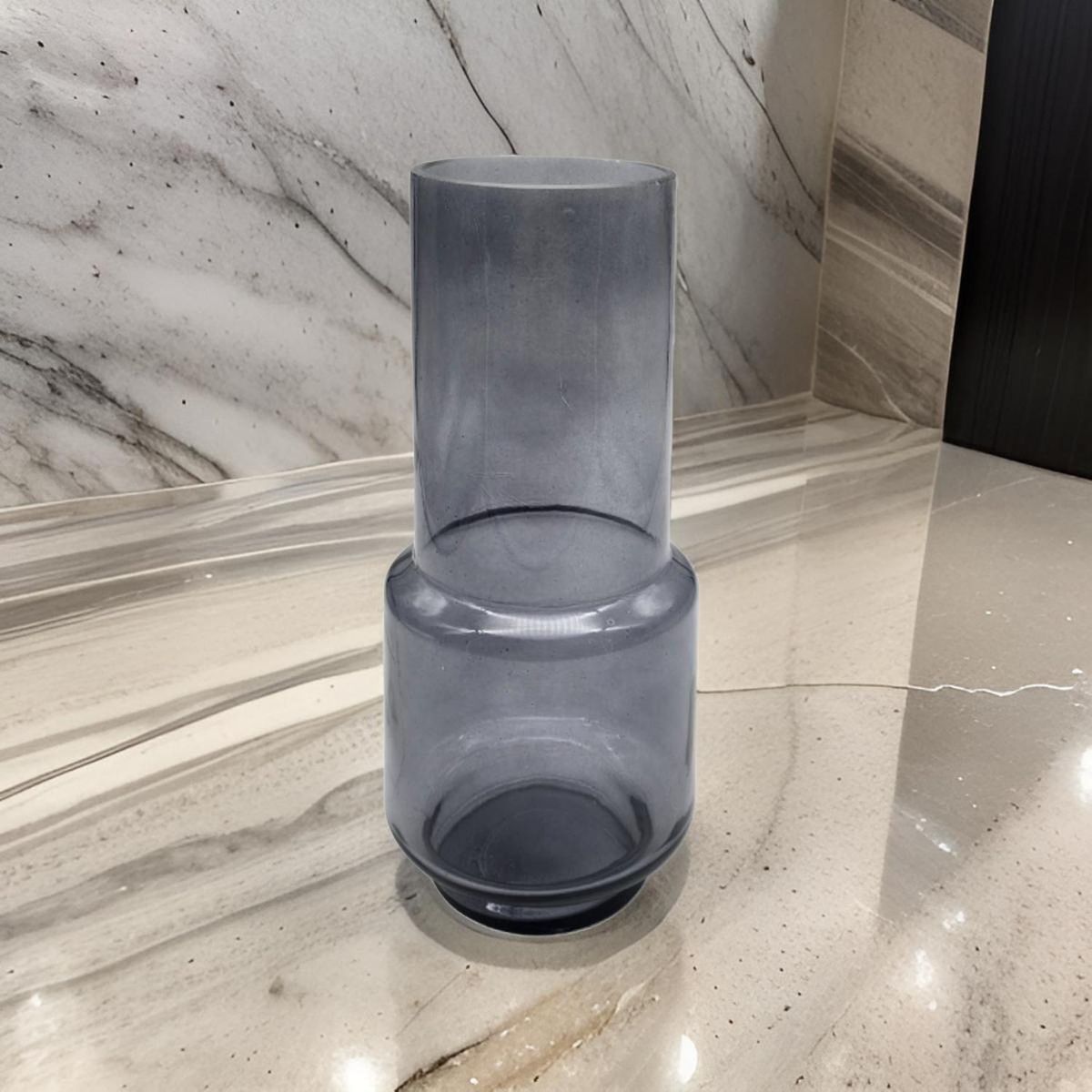 GENERICO - Florero Decorativo De Vidrio Cristal Con Diseño Tonos Gris