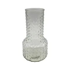 GENERICO - Florero Decorativo De Vidrio Con Diseño Base Ancha Blanco 25.