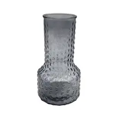 GENERICO - Florero Decorativo De Vidrio Con Diseño Base Ancha Gris 25.