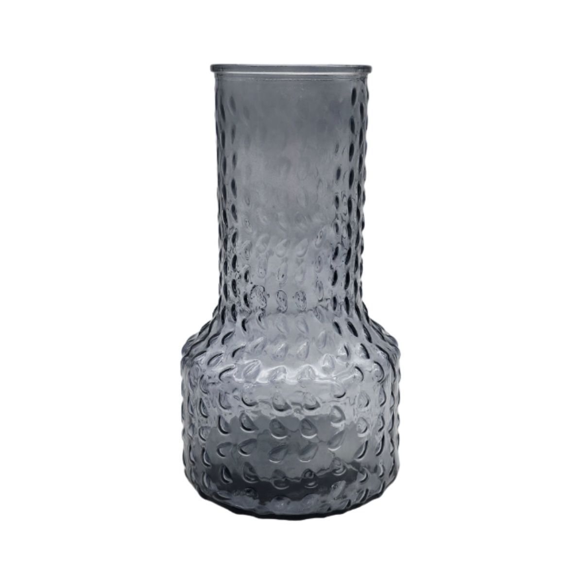 GENERICO - Florero Decorativo De Vidrio Con Diseño Base Ancha Gris 25