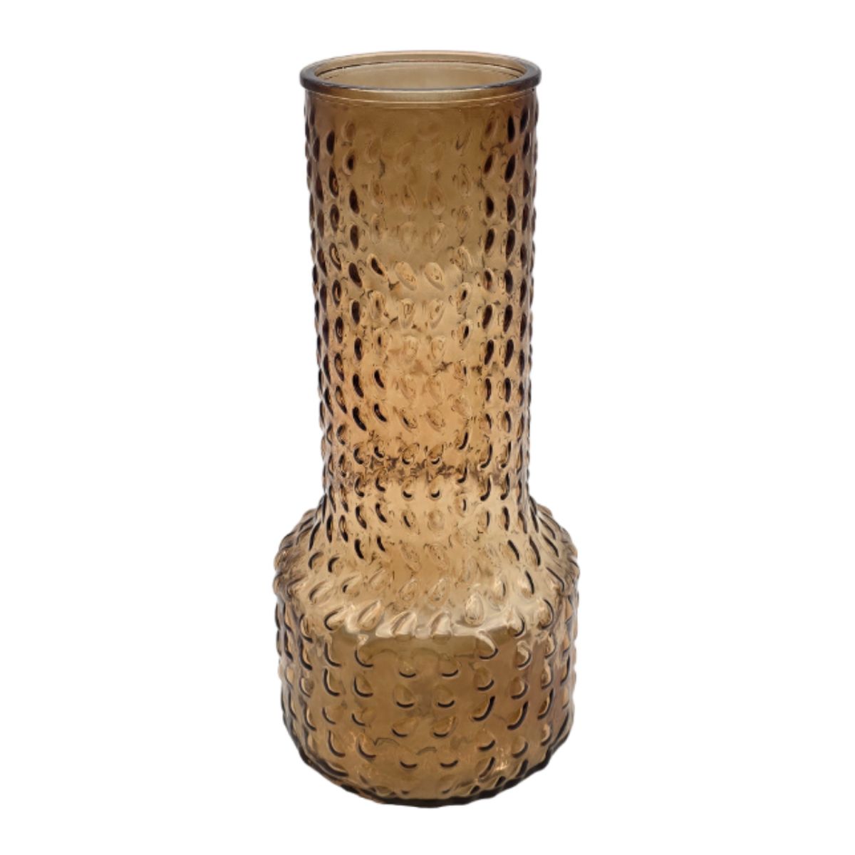 GENERICO - Florero Decorativo De Vidrio Con Diseño Base Ancha Café 30