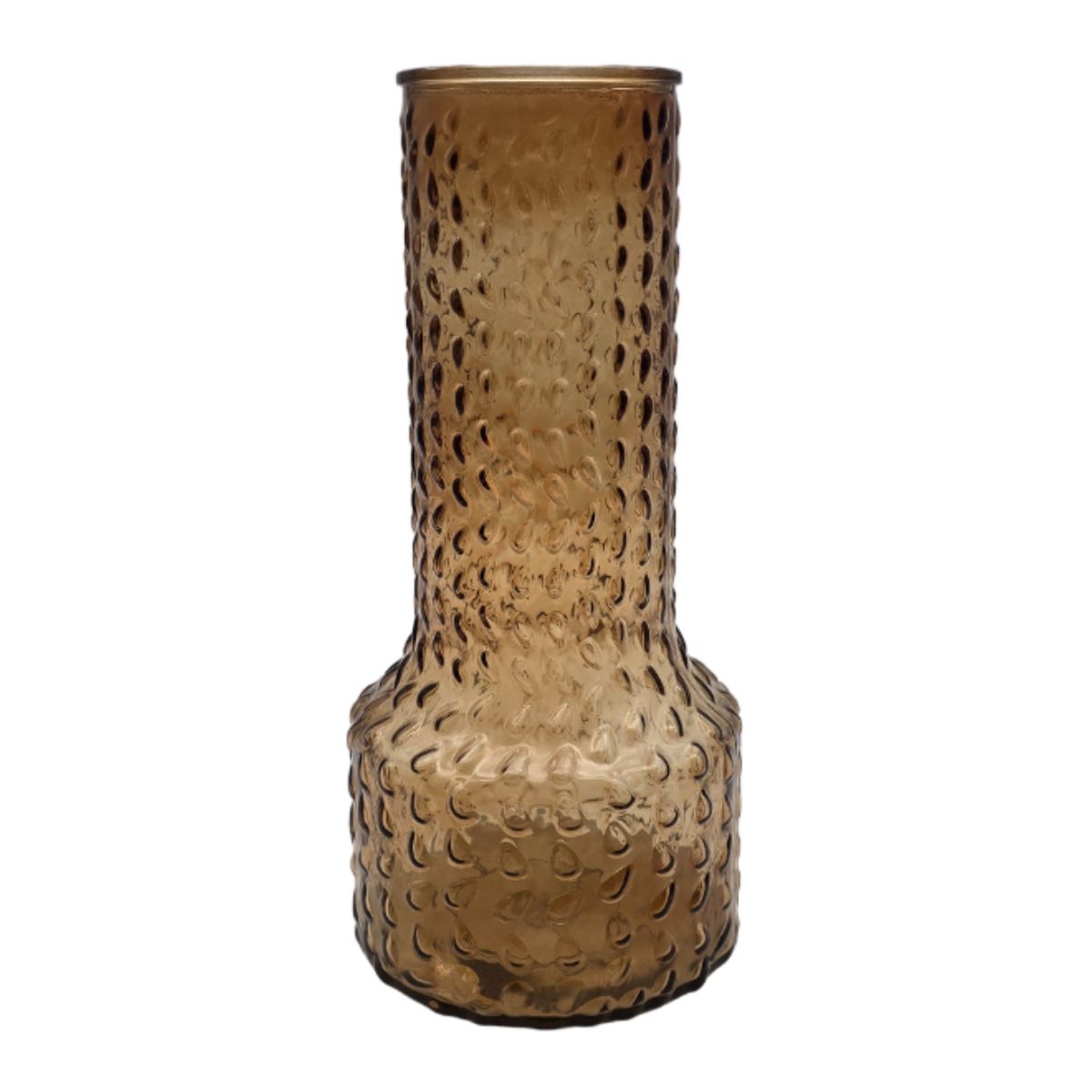 GENERICO - Florero Decorativo De Vidrio Con Diseño Base Ancha Café 30