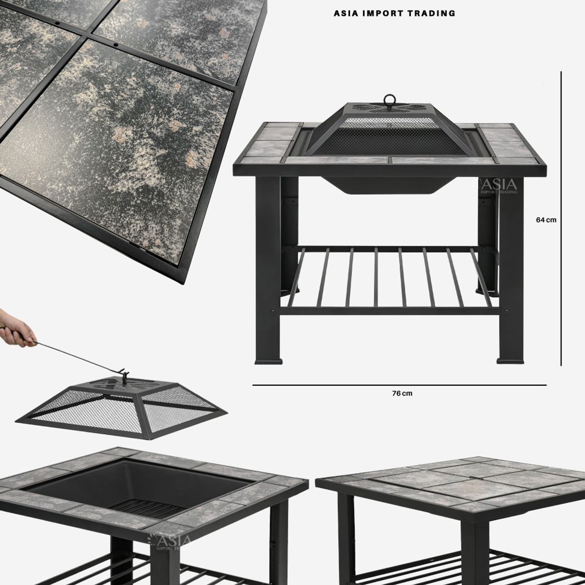 HOME & DESING - Brasero Fogón con cubierta cerámica completa