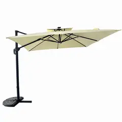 RELAN - Quitasol Reforzado con Base Bright Night Luces 300cm