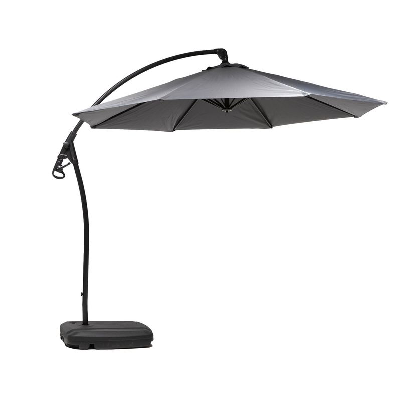 RELAN - Quitasol Lateral Con Base Relan Gris 300 cm Manivela