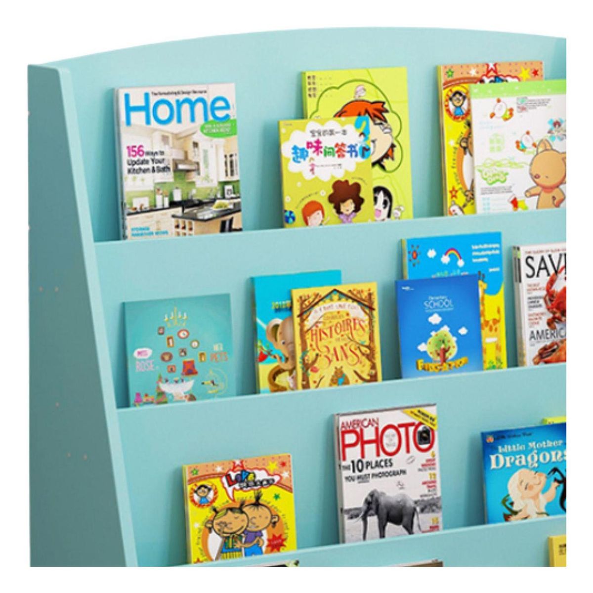 IMPORTCLICK - Estante Librero Niños Madera Azul