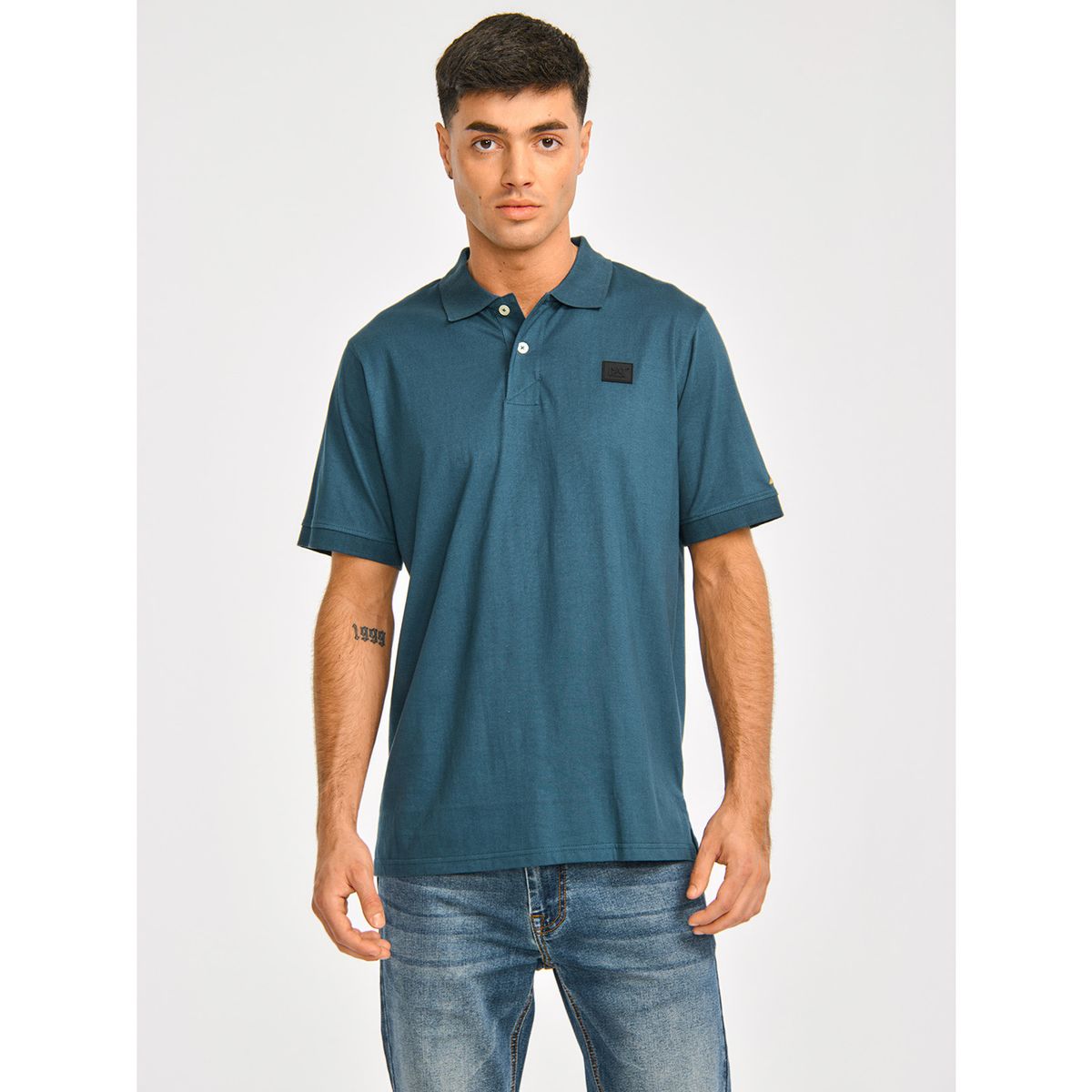 CAT - Polera Polo Hombre Cat Logo Jersey Polo Azul CAT