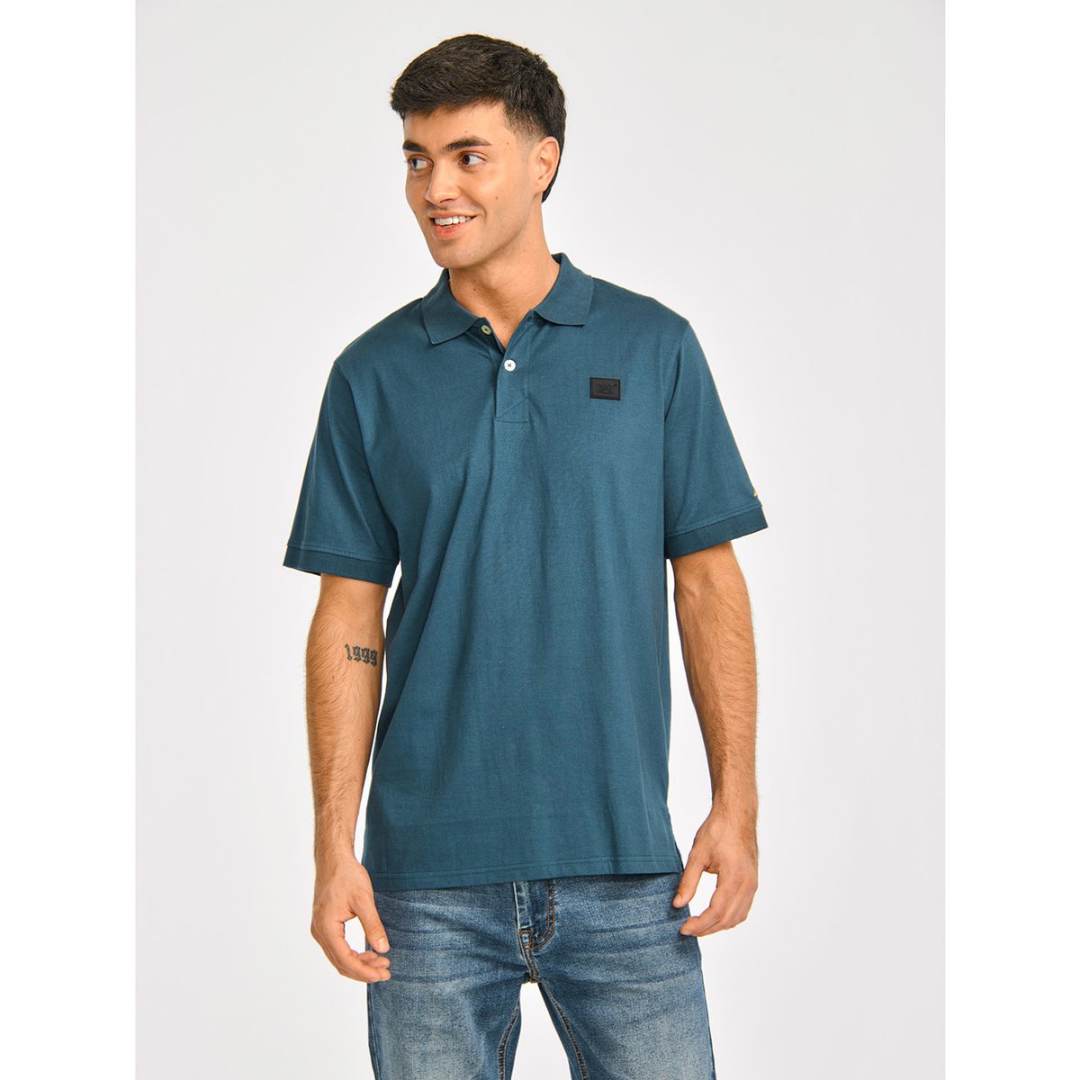 CAT - Polera Polo Hombre Cat Logo Jersey Polo Azul CAT