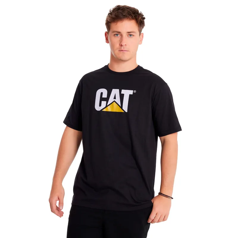 CAT - Polera Manga Corta Hombre Cat Logo Tee Negro CAT