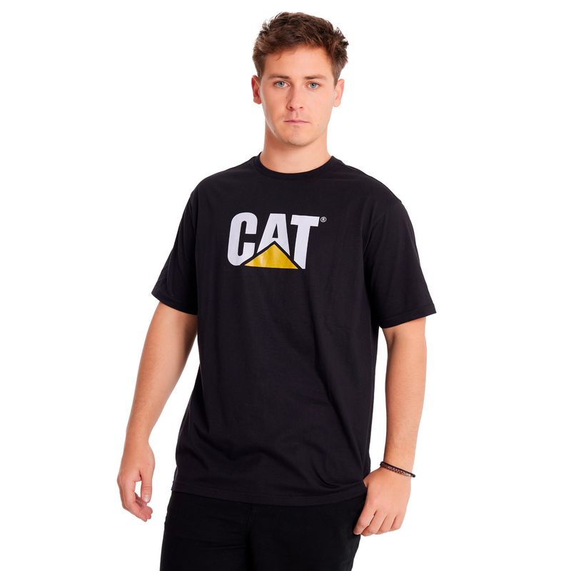 CAT - Polera Manga Corta Hombre Cat Logo Tee Negro CAT