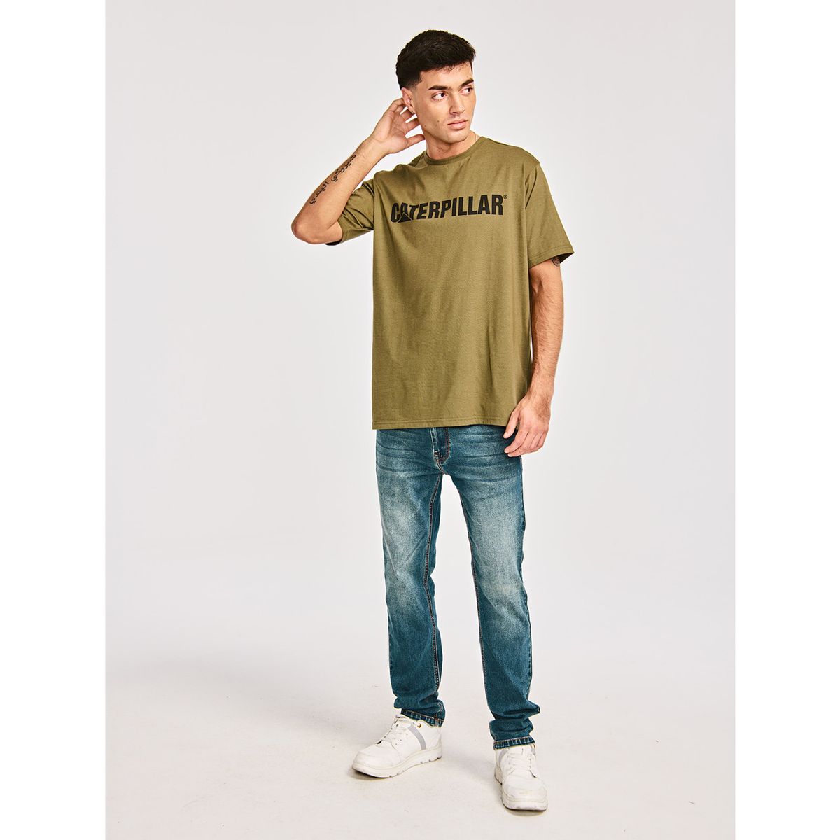 CAT - Polera Manga Corta Hombre Caterpillar LogoVerde CAT