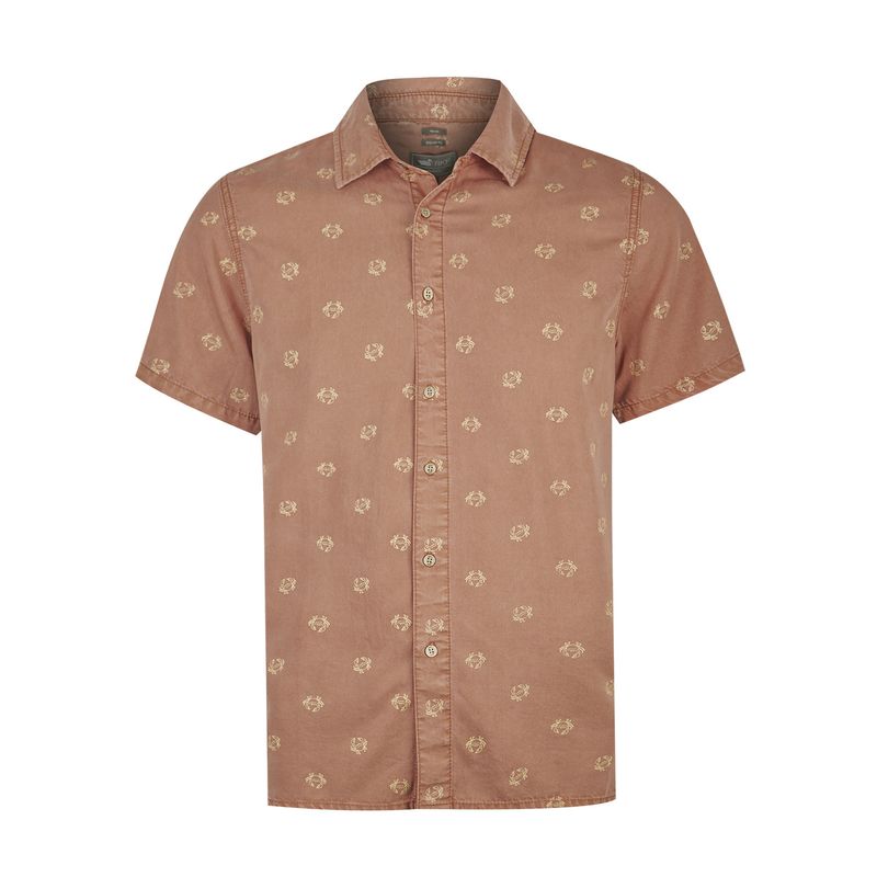 ROCKFORD - camisa Tencel Naranja Tencelprint Hombre ROCKFORD_.