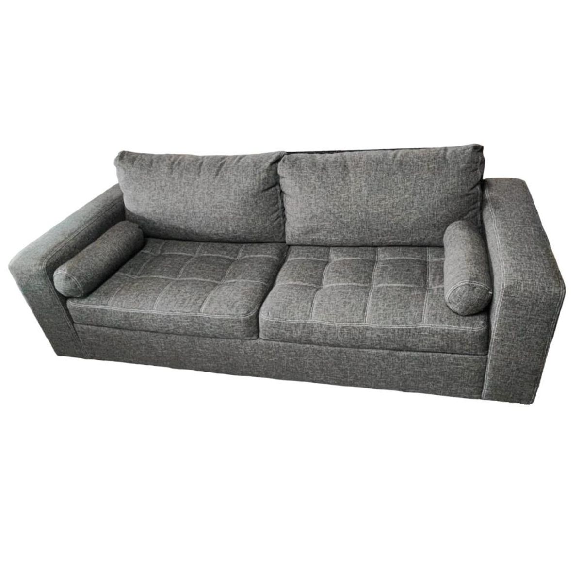 SPAZZIO - Sofá 3 cuerpos Capri tela gris - Gris