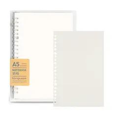 LANGUO - Libreta Anillada Blanca A5 Sistema Refill + Pack Hojas Repuesto