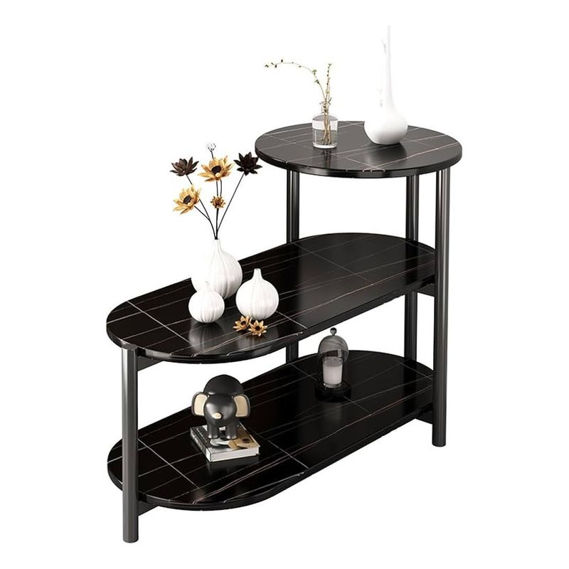 GENERICO - Mesa Auxiliar De Centro Decorativa De 3 Niveles Mesa De Lujo