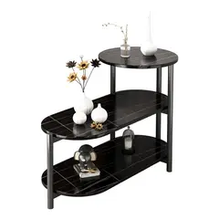GENERICO - Mesa Auxiliar De Centro Decorativa De 3 Niveles Mesa De Lujo