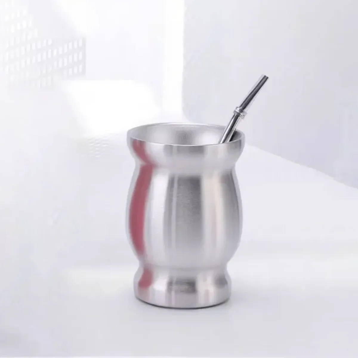 GENERICO - Kit Matero Bombilla Mate Set Matero Acero Inoxidable 250ml Plateado