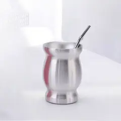 GENERICO - Kit Matero Bombilla Mate Set Matero Acero Inoxidable 250ml Plateado