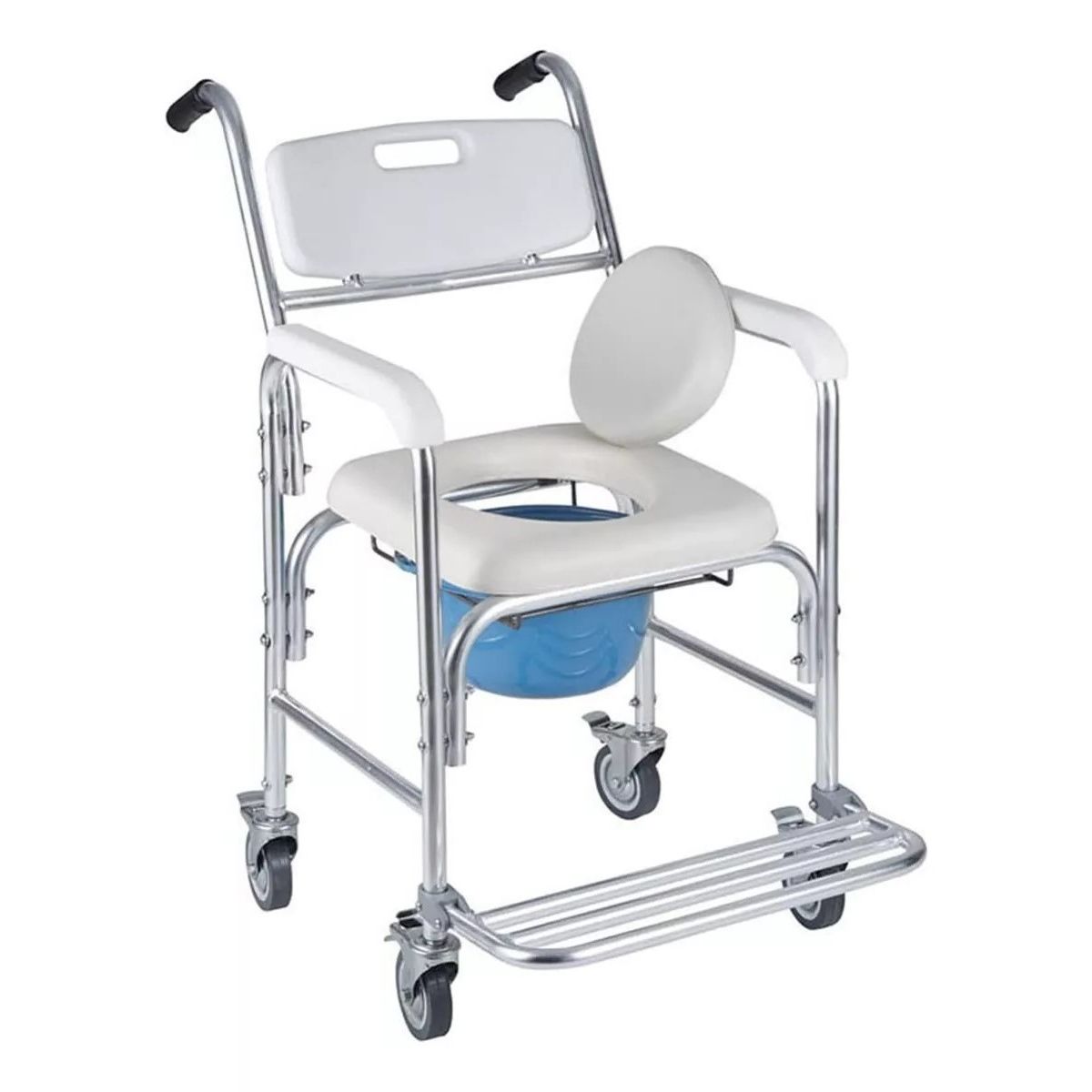 GENERICO - Baño Wc Portátil Con Ruedas Y Reposapies Incluye Balde 7002B