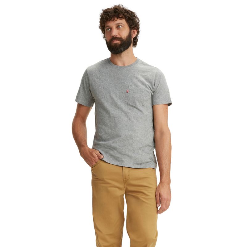 LEVIS - Polera Hombre Ss Classic Pocket Tee Gris Levis