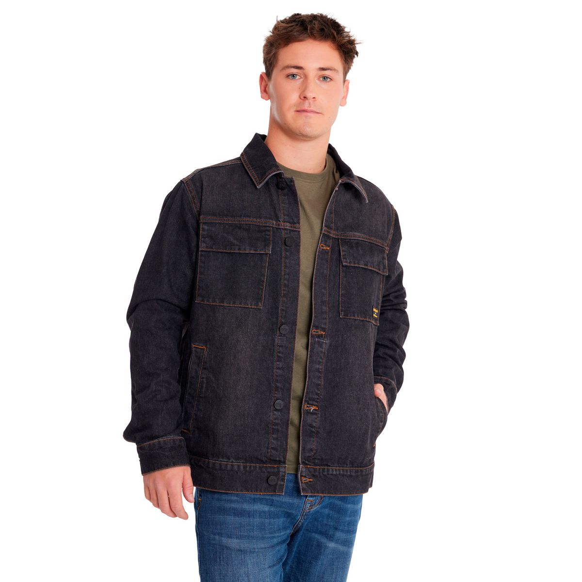 CAT - Chaqueta Unisex Denim Work Jacket Gris CAT