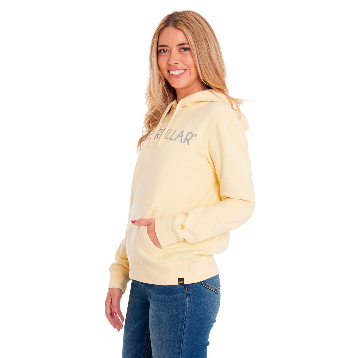 CAT - Polerón Mujer Fleece Caterpillar Pullover Amarillo CAT