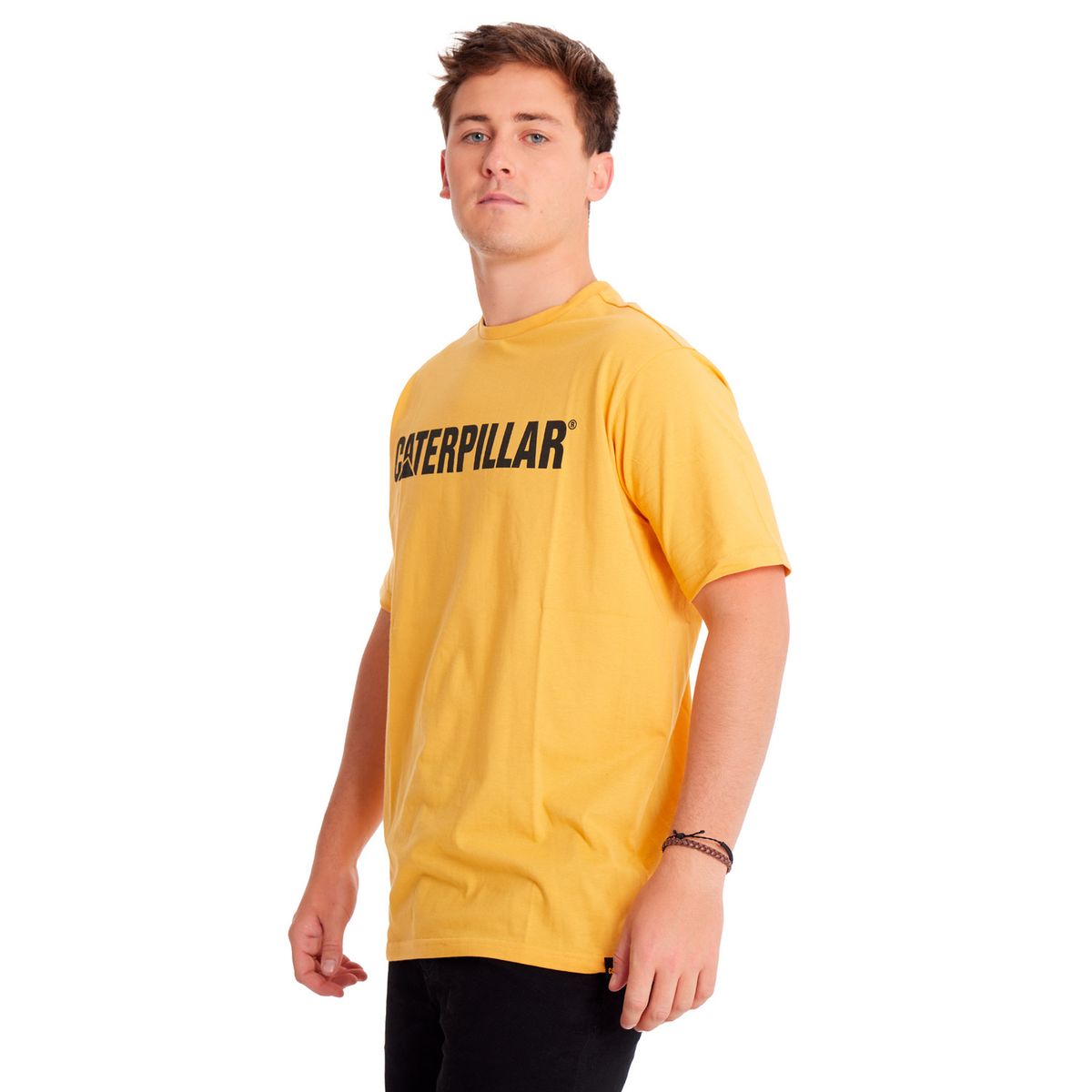 CAT - Polera Manga Corta Hombre Caterpillar LogoAmarillo CAT