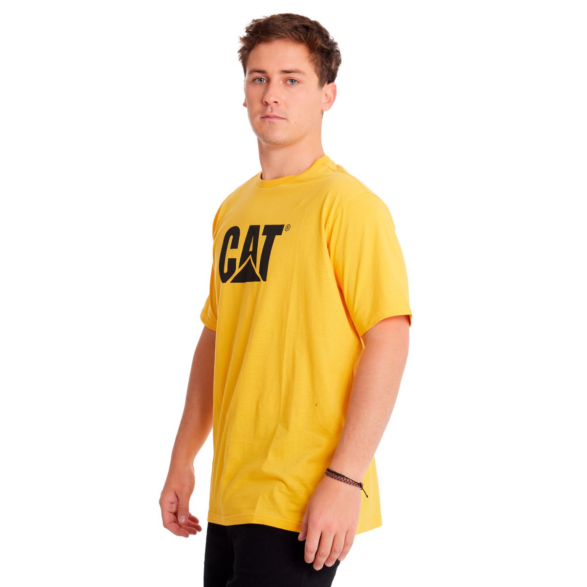 CAT - Polera Manga Corta Hombre Cat Logo Tee Amarillo CAT
