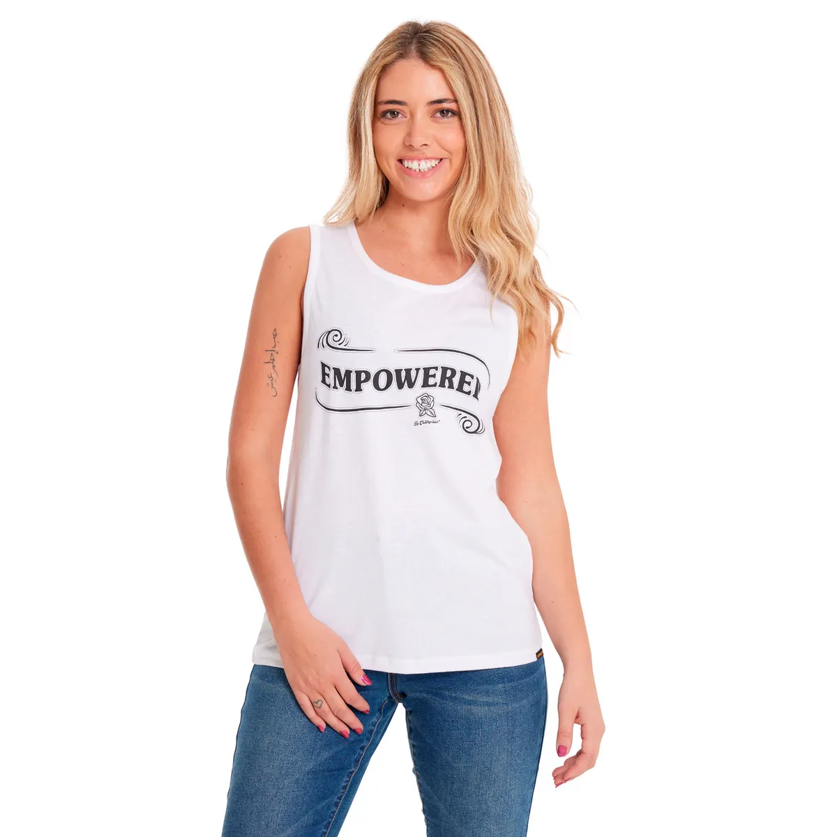 CAT - Polera Sin Manga Mujer Graphic Tank 1 Blanco CAT