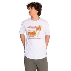 CAT - Polera Manga Corta Hombre His Traditi Graph7 Blanco