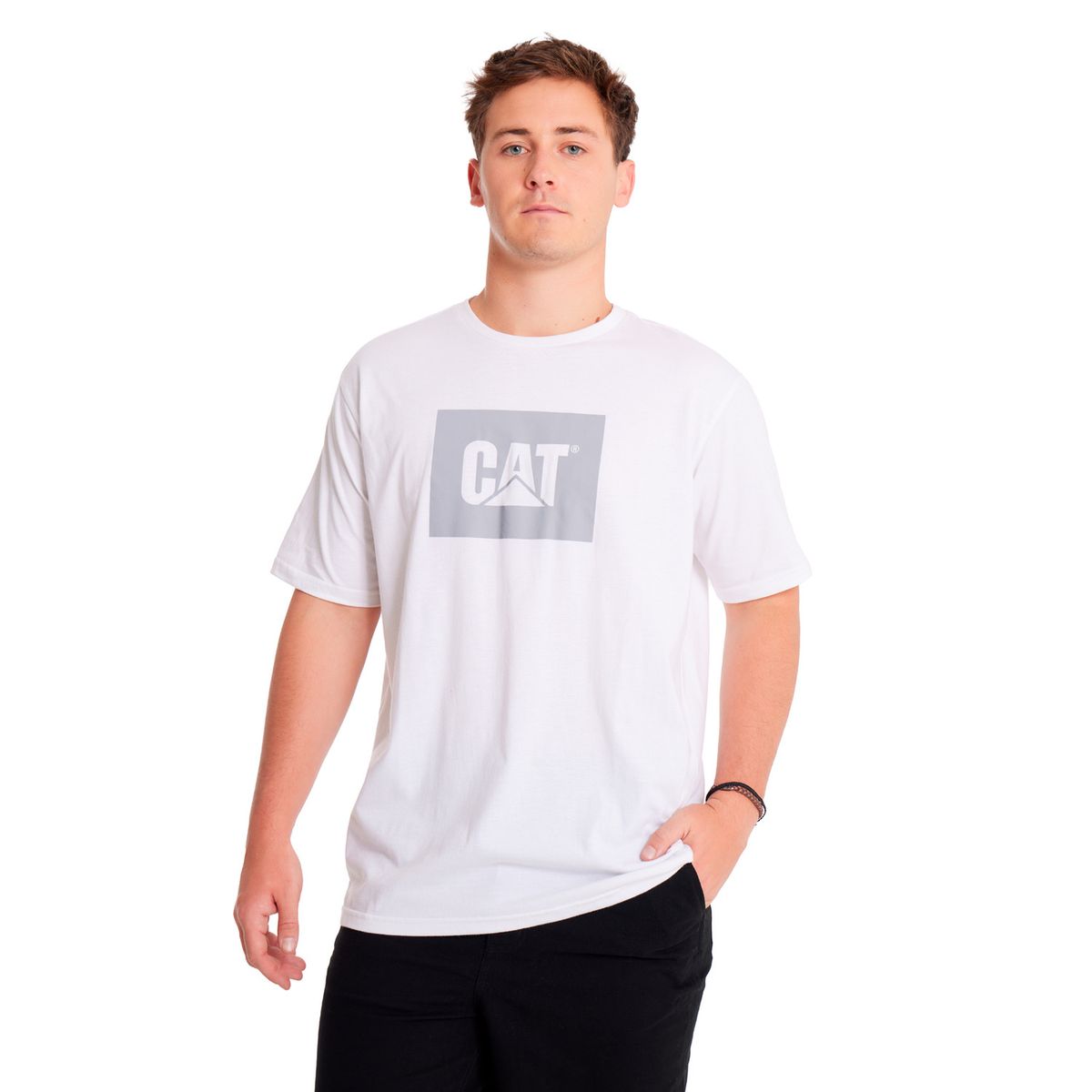 CAT - Polera Manga Corta Hombre Reflective Cat LogoBlanco CAT