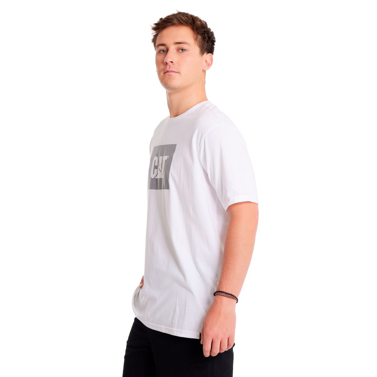 CAT - Polera Manga Corta Hombre Reflective Cat LogoBlanco CAT
