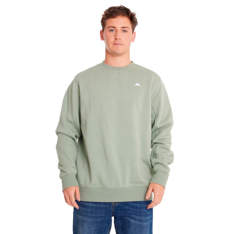 CAT - Polerón Unisex Heather Caterpillar Logo Crew Verde CAT